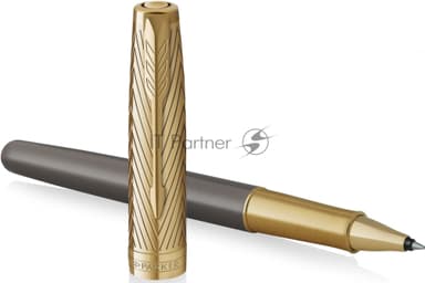 Ручка роллер Parker Sonnet Pioneers T542 (2201040) Arrow Grey GT, F, черные чернила, подарочная коробка