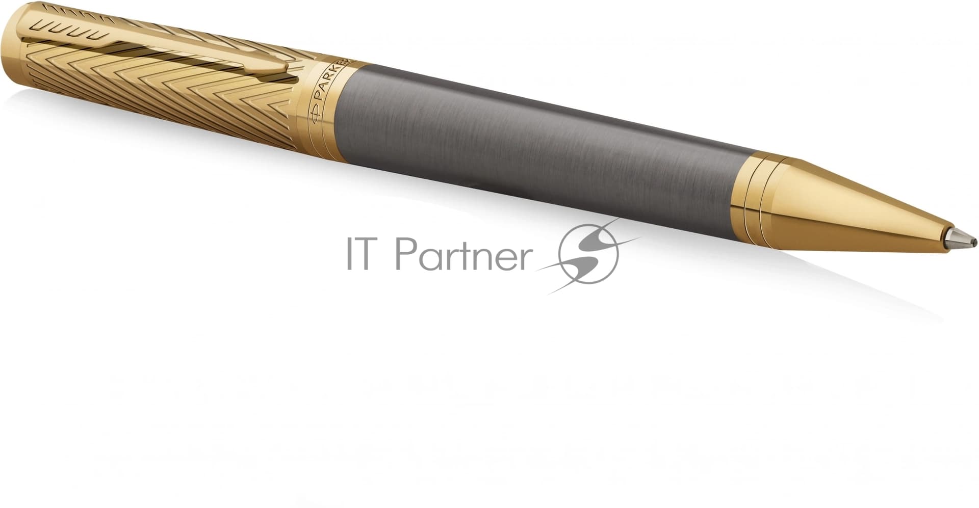 Ручка шариковая Parker Ingenuity Pioneers K571 (2200952) Arrow Grey GT M, черные чернила, подарочная коробка