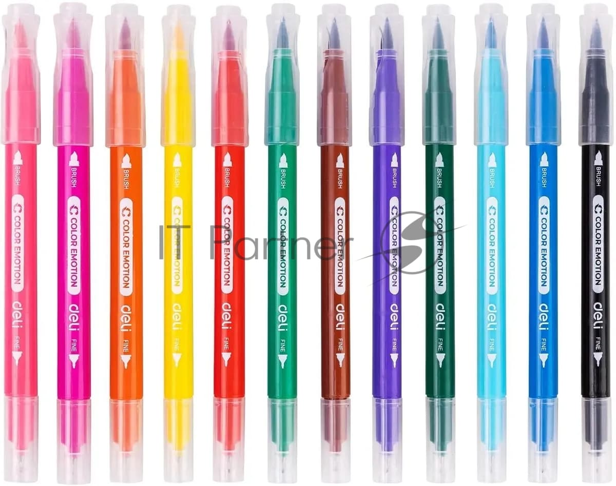Фломастеры Deli EC151-12 Color Emotion 12цв. пластиковая коробка (12шт.)