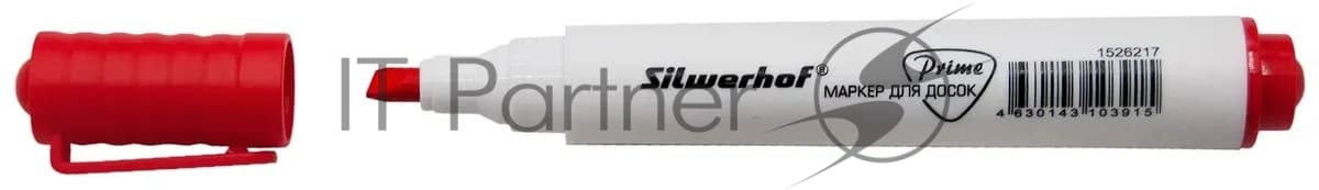 Маркер для досок Silwerhof Prime+, скошенный пишущий наконечник, 2-5мм, красный, коробка