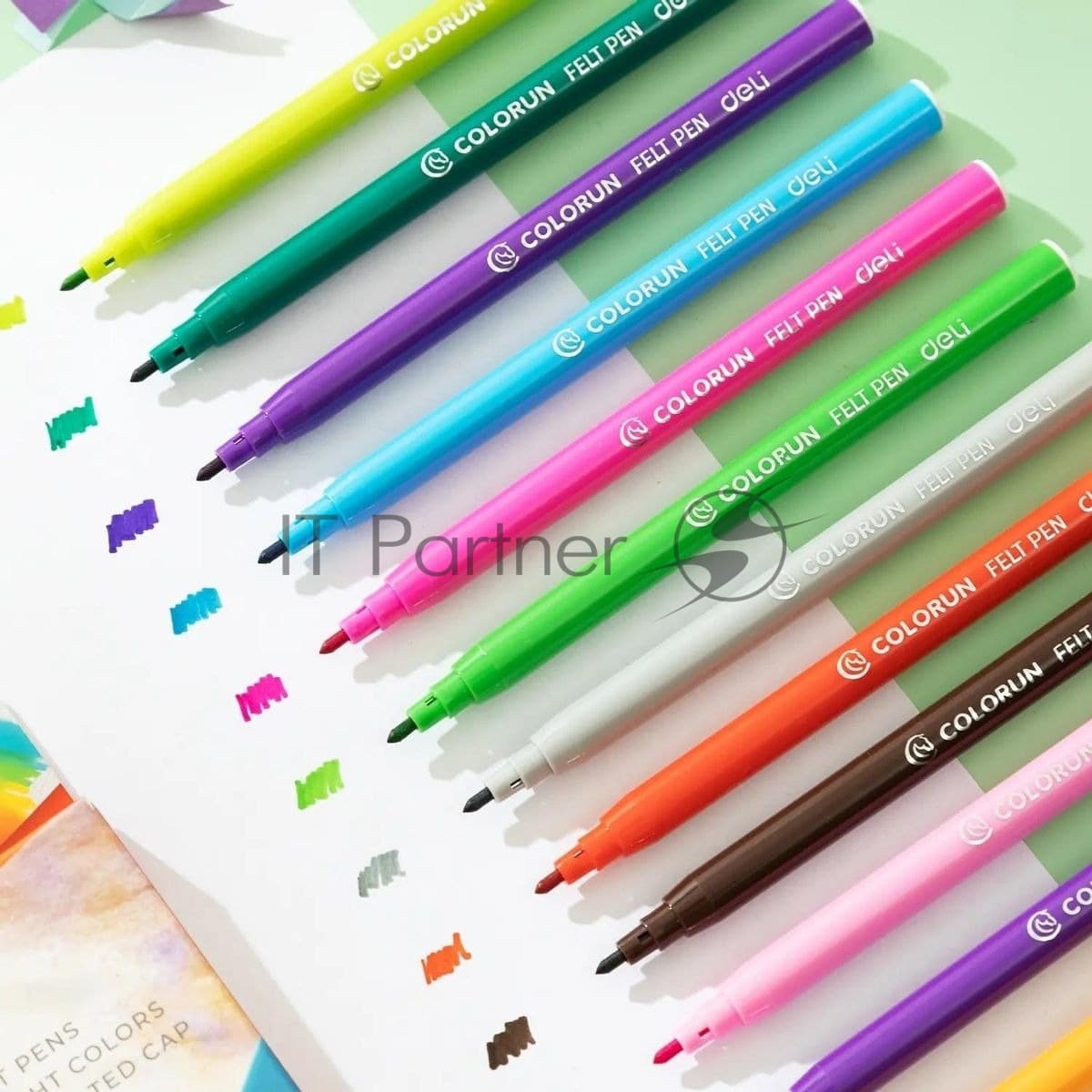 Фломастеры Deli EC10010 ColoRun Вентилируемый 18цв. коробка с европодвесом