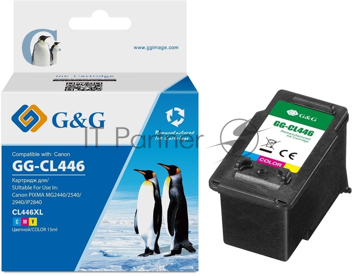 G&G Картридж струйный GG-CL446 многоцветный 15мл Canon Pixma MG2440/2540/2940