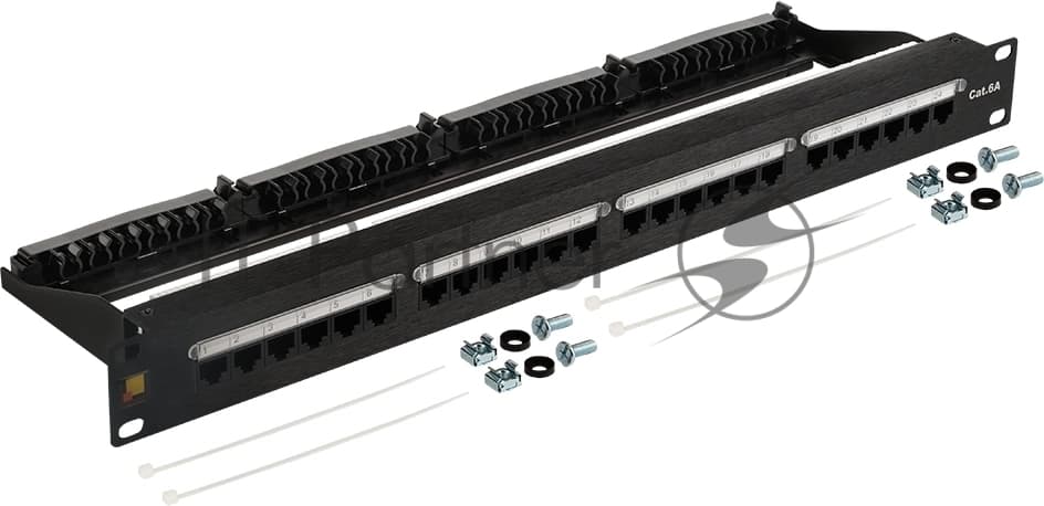 Патч-панель Lanmaster LAN-PPN24U6A 19" 1U 24xRJ45 кат.6A UTP