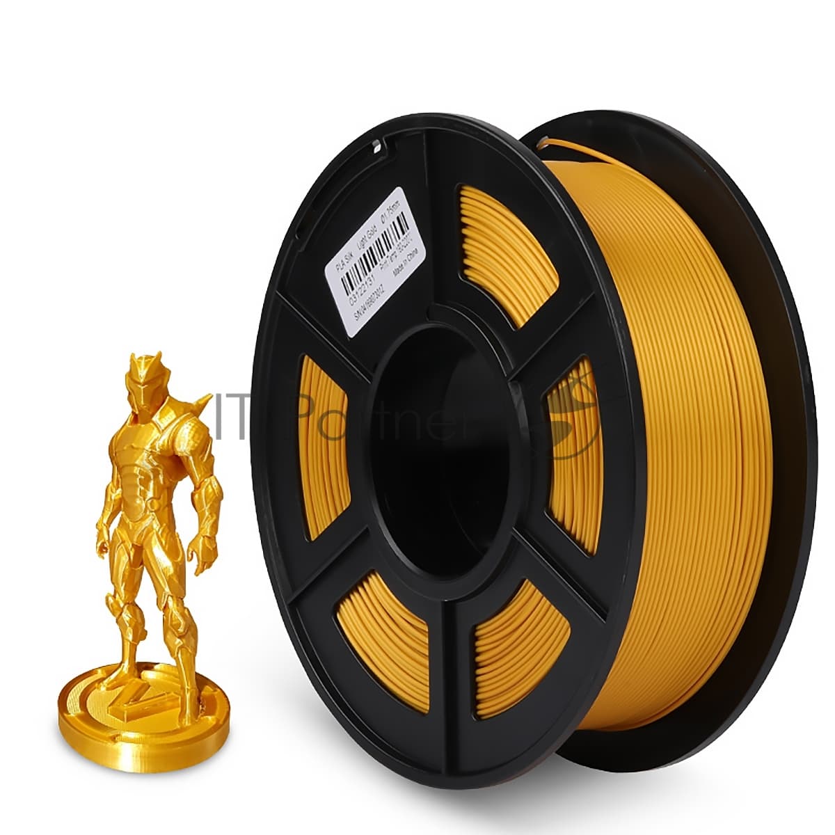 -/ Филамент NVPRINT Silk PLA+ Light gold для 3D печати диаметр 1.75мм длина 330 метров масса 1 кг