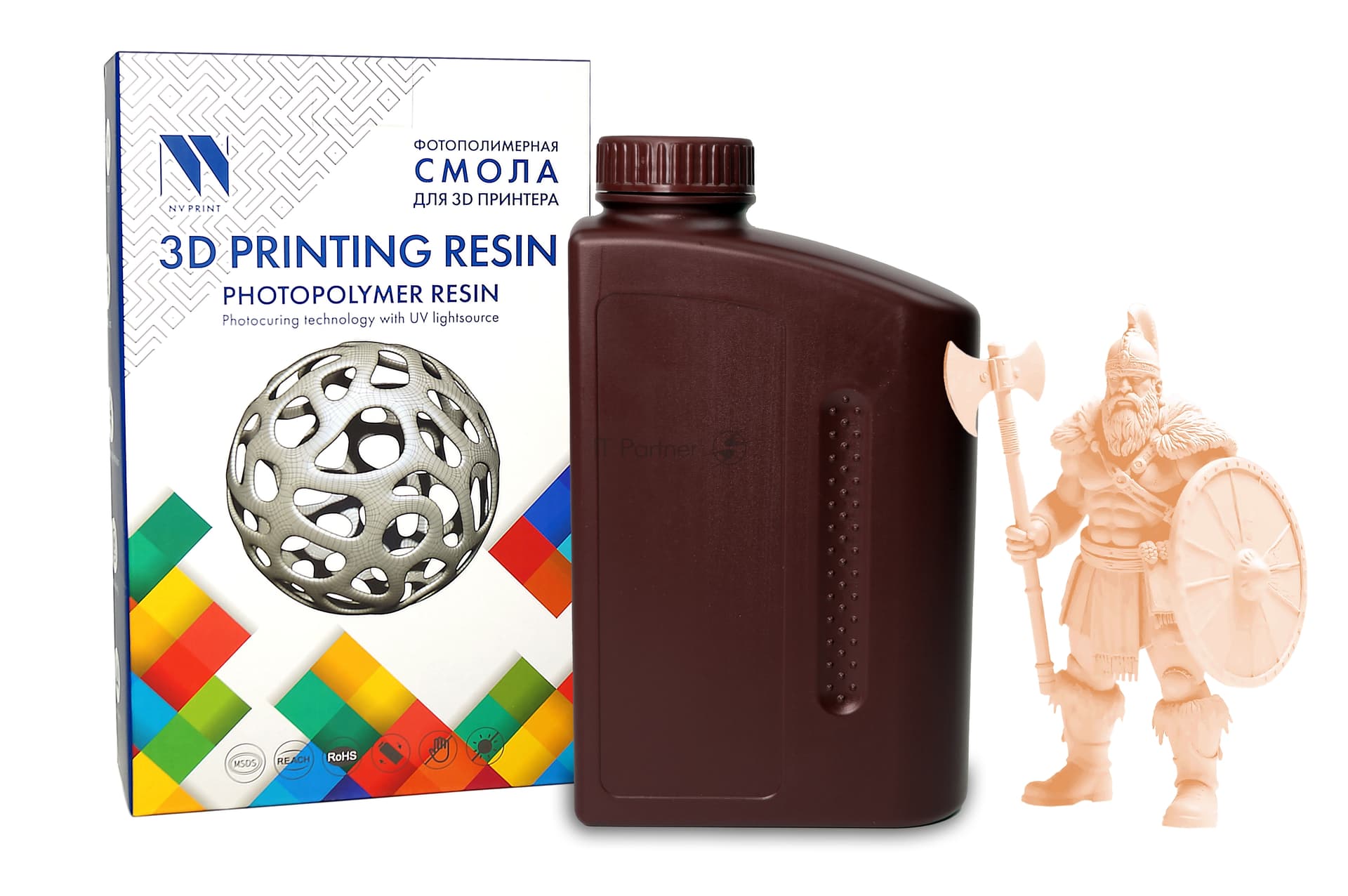 -/ Фотополимерная водовымываемая смола NVPRINT Water Washable Resin Beige 1 кг