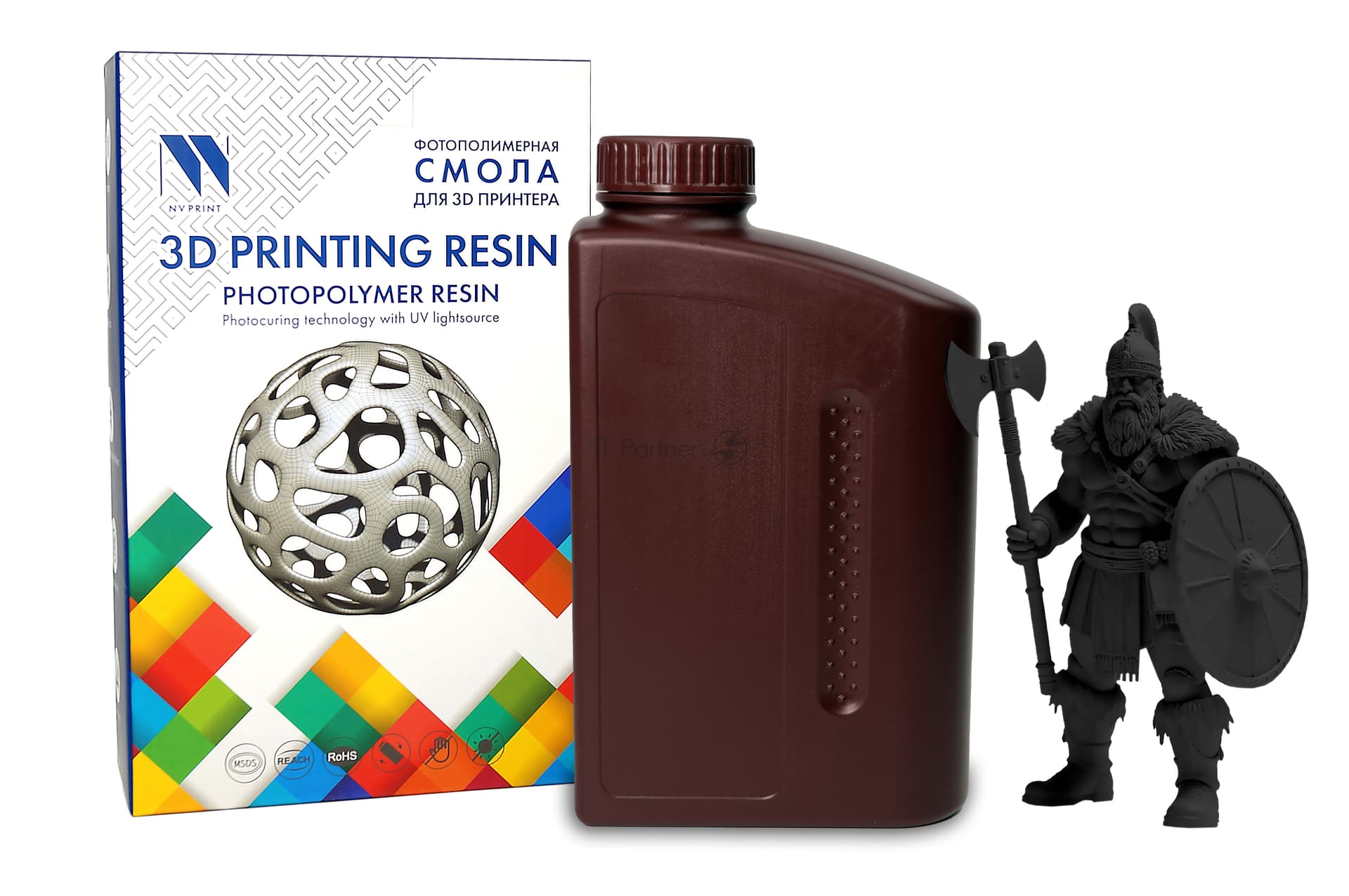 -/ Фотополимерная смола NVPRINT Plant Based Resin Black для 3D печати 1 кг (бут)