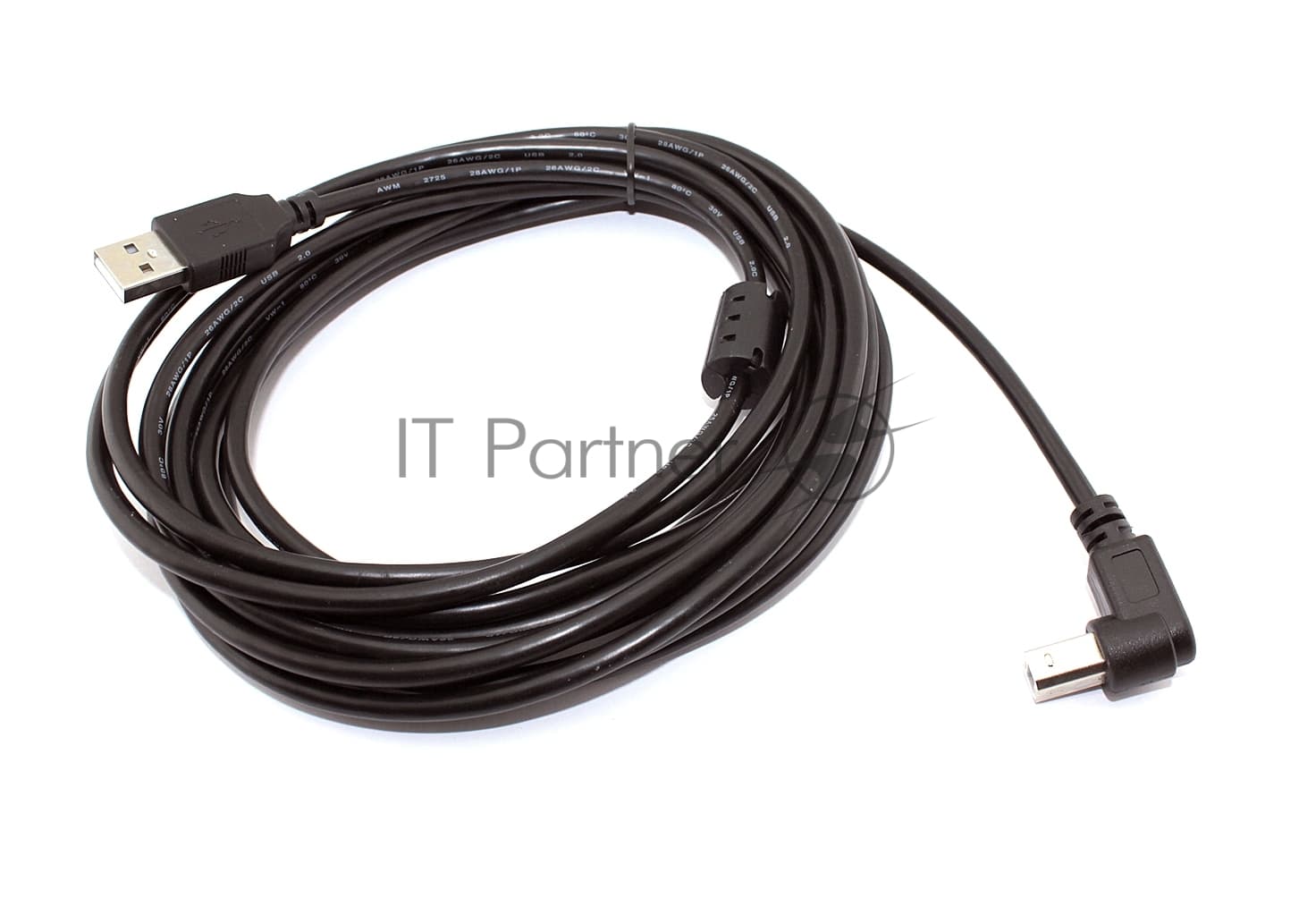 Кабель USB 2.0 на USB-B угол вверх 5 м
