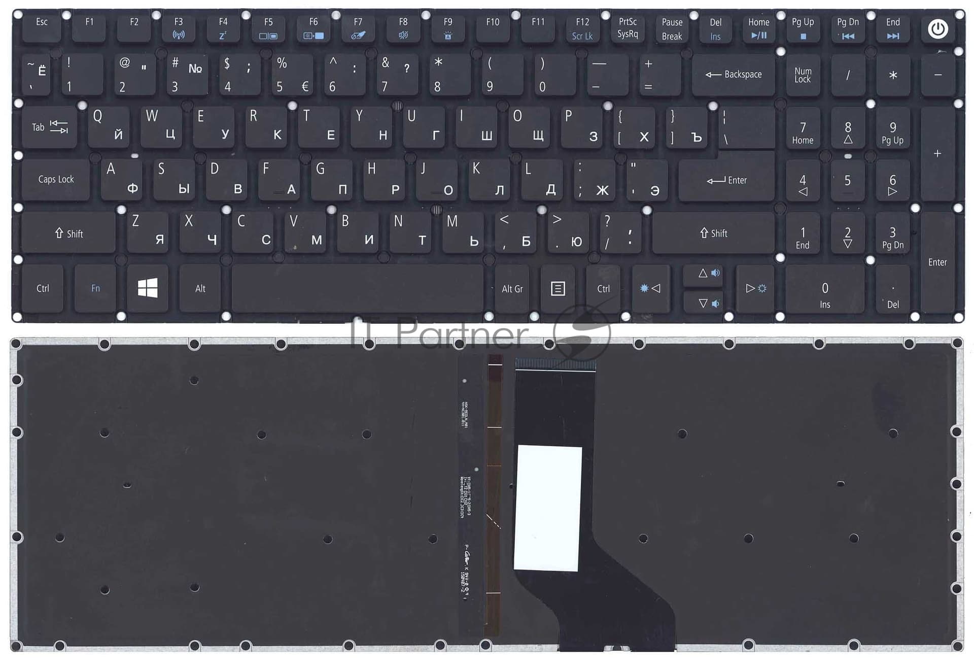 Клавиатура для ноутбука Acer Aspire E5-573 /Nitro VN7-572G VN7-592G черная с подсветкой