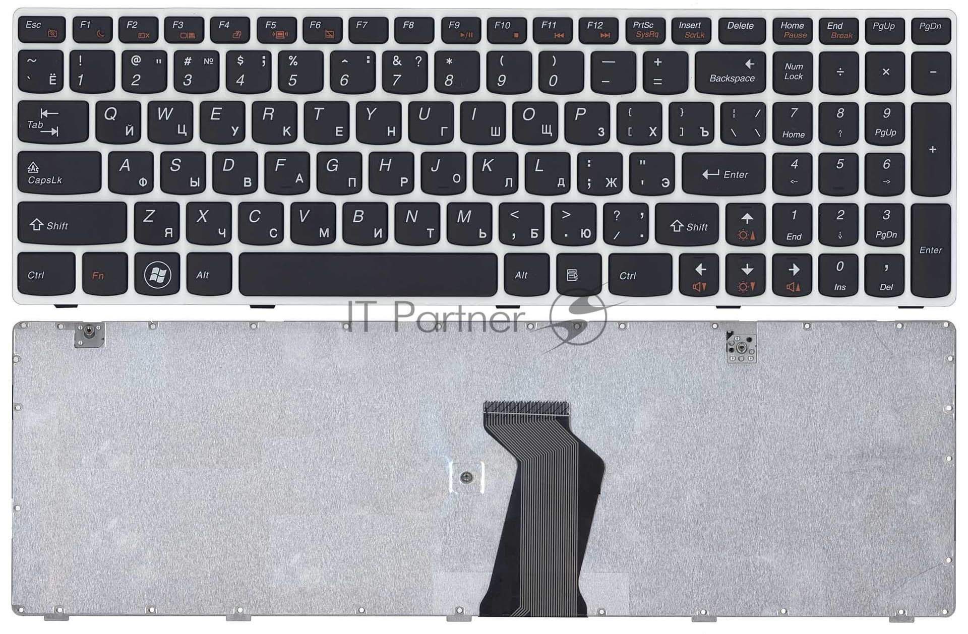 Клавиатура для ноутбука Lenovo Ideapad G580 G585 Z580 Z585 Z780 G780 черная с белой рамкой