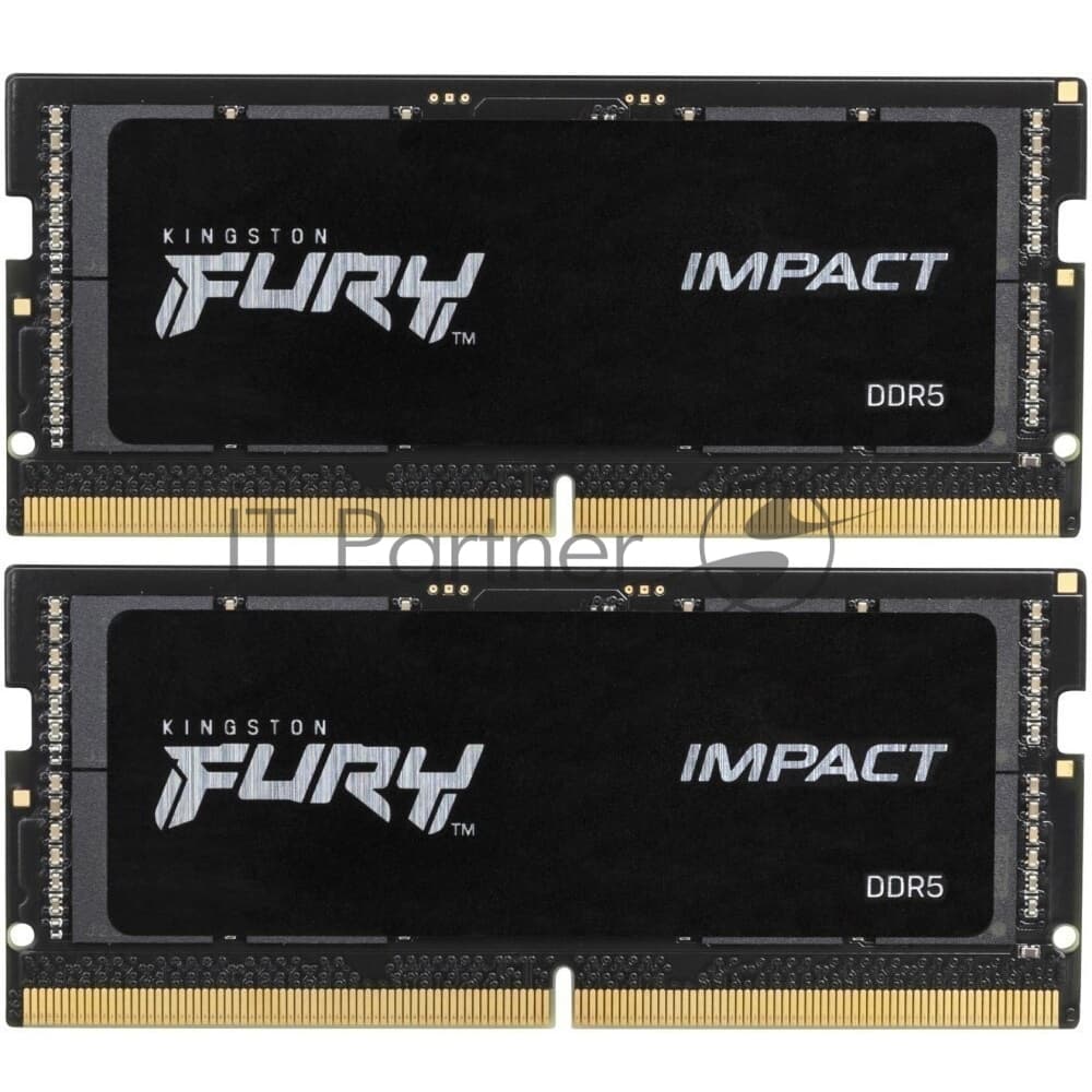 Оперативная память Kingston DDR5 32GB 6400MT/s CL38 1,35V SODIMM kit (2x16GB) FURY Impact PnP