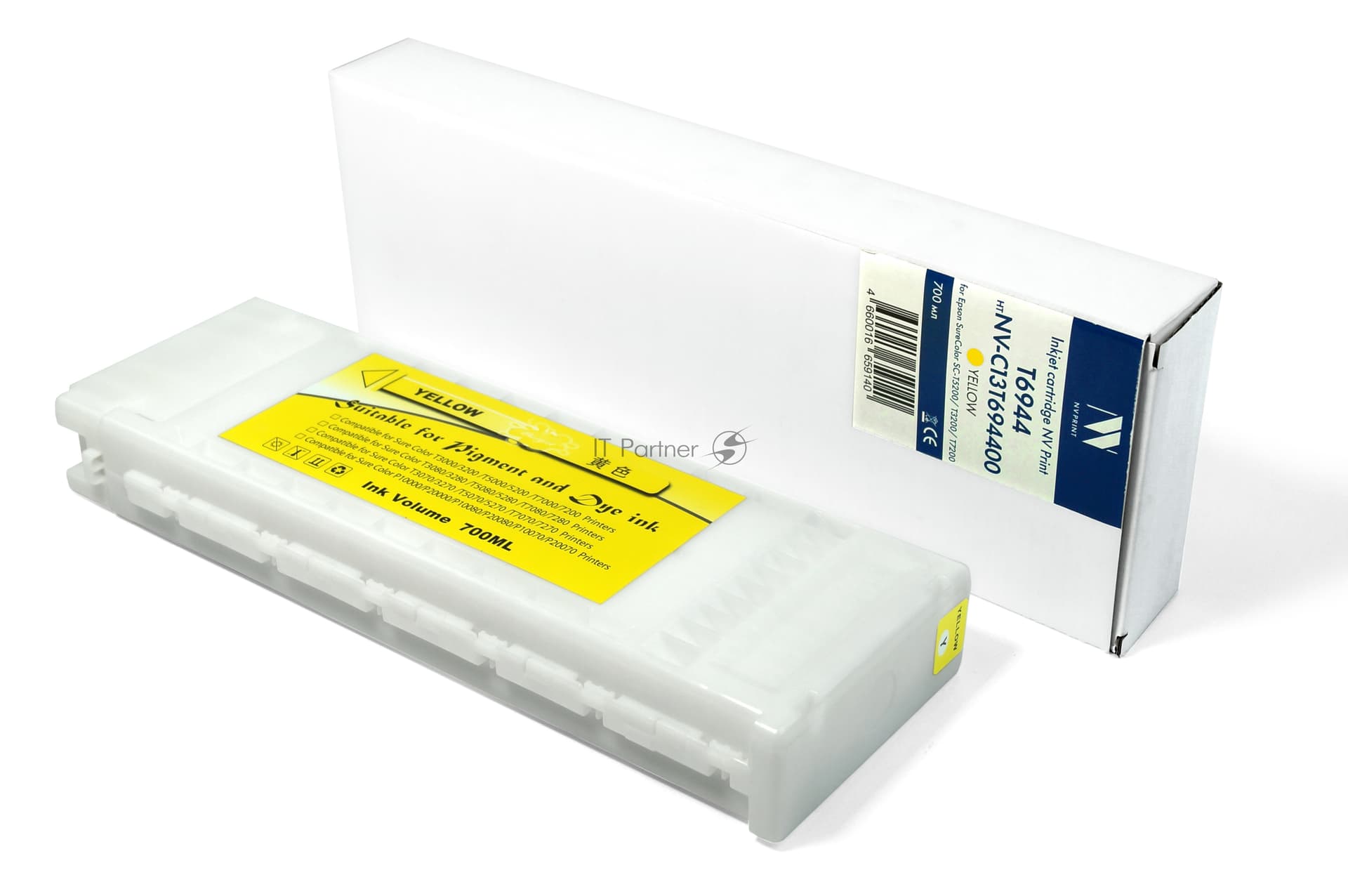 -/ Струйный картридж NV Print T6944 (NV-C13T694400) Yellow для Epson SureColor SC-T5200/T3200/T7200 (700 мл) совместимый