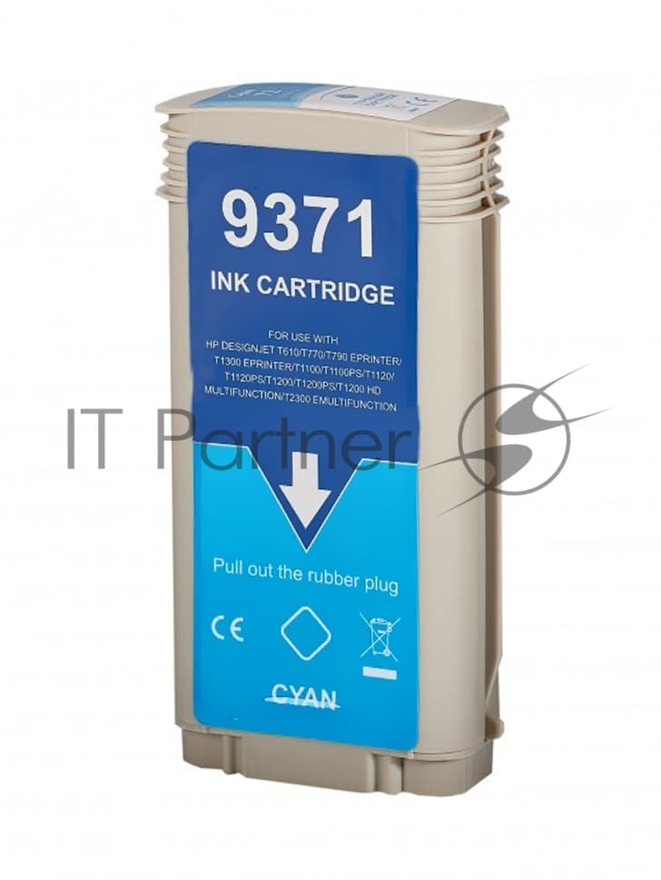 -/ Струйный картридж NV Print 72 (NV-C9371A) Cyan для HP DesignJet T1100, T1120, T1200, T1300, T610, T620, T770, T790, T2300, T795 (130 мл)