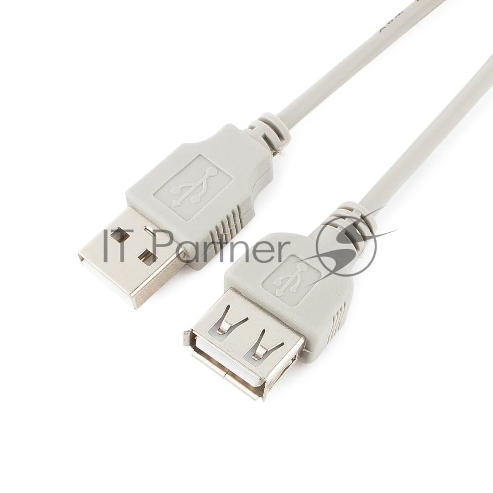 Кабель-удлинитель USB2.0 Cablexpert CC-USB2-AMAF-75CM-N, AM/AF, медь, Pro, 75 см, серый, пакет