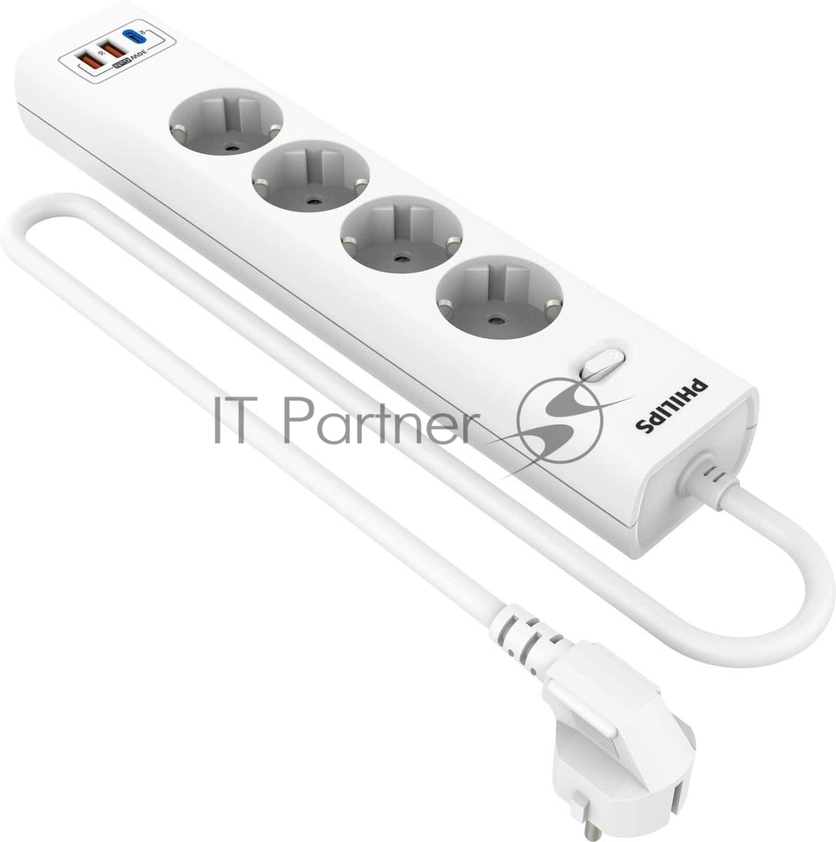 Сетевой фильтр Philips CHP8246WB/51 3м, 4 розетки, белый