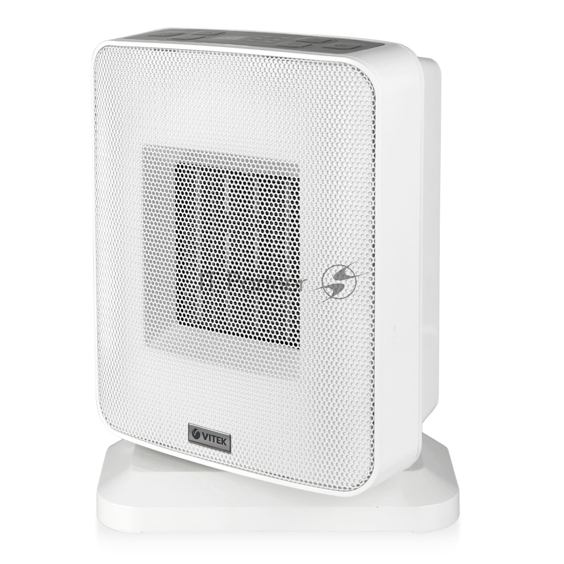 Тепловентилятор Vitek VT-2066 серый, 1500 Вт, 20 м2, термостат, дисплей