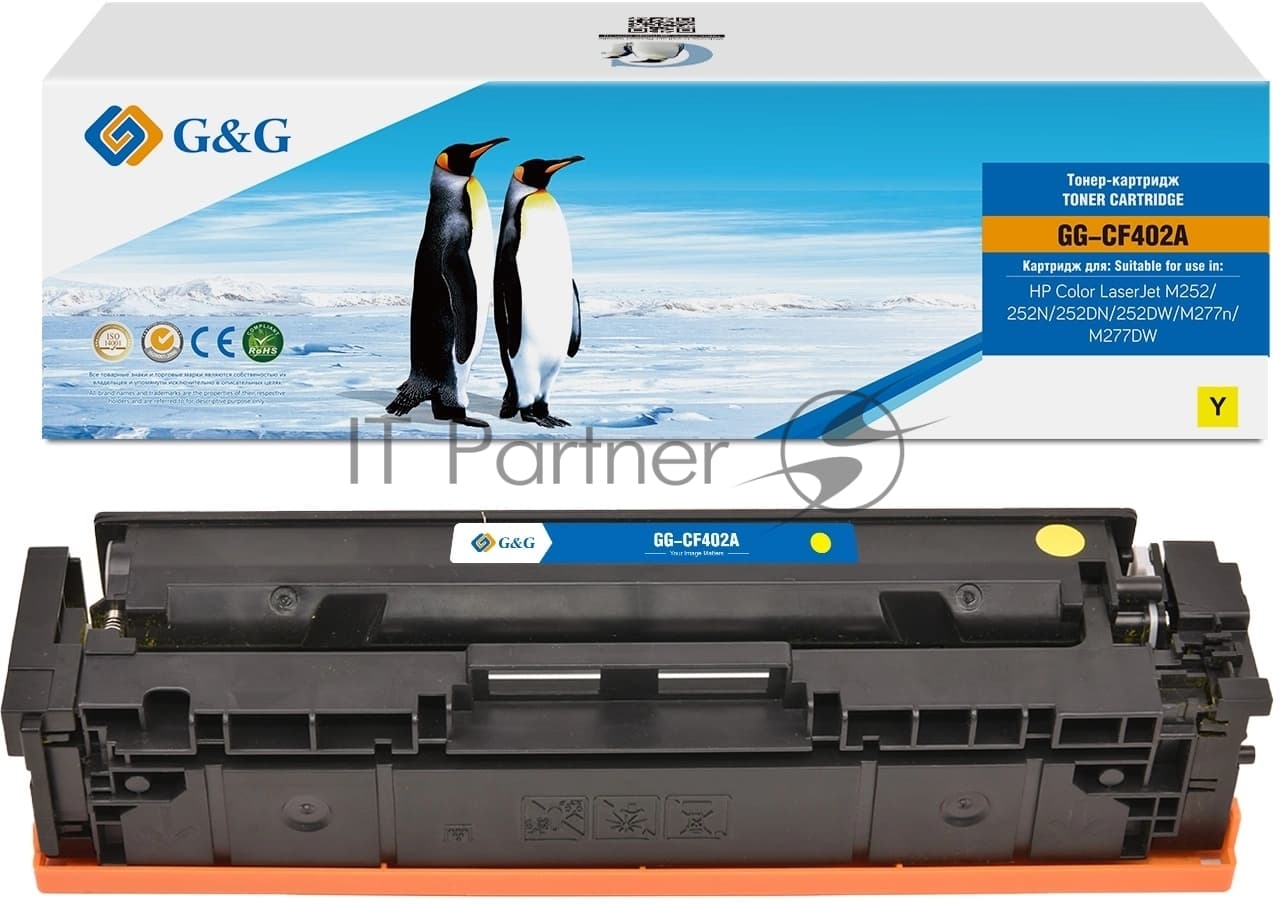 Картридж G&G GG-CF402A CF402A желтый (1400стр.) для HP CLJ M252/252N/252DN/252DW/M277n/M277DW