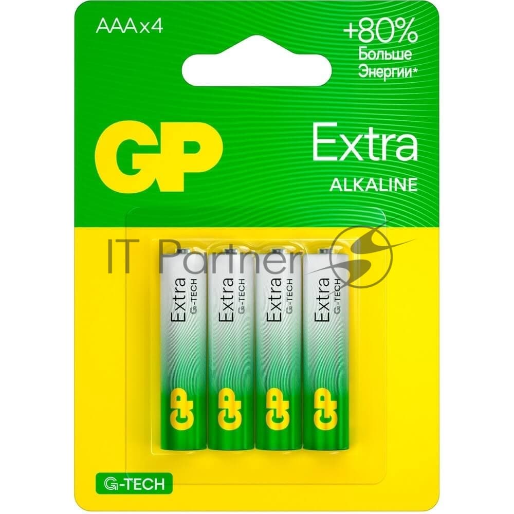 Батарея GP Extra Alkaline 24AXA21-2CRSBC4 AAA (4шт) блистер