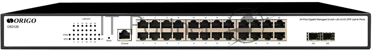 Коммутатор ORIGO OS3126/A1A Управляемый L2 коммутатор 24x1000Base-T, 2x1000Base-X SFP