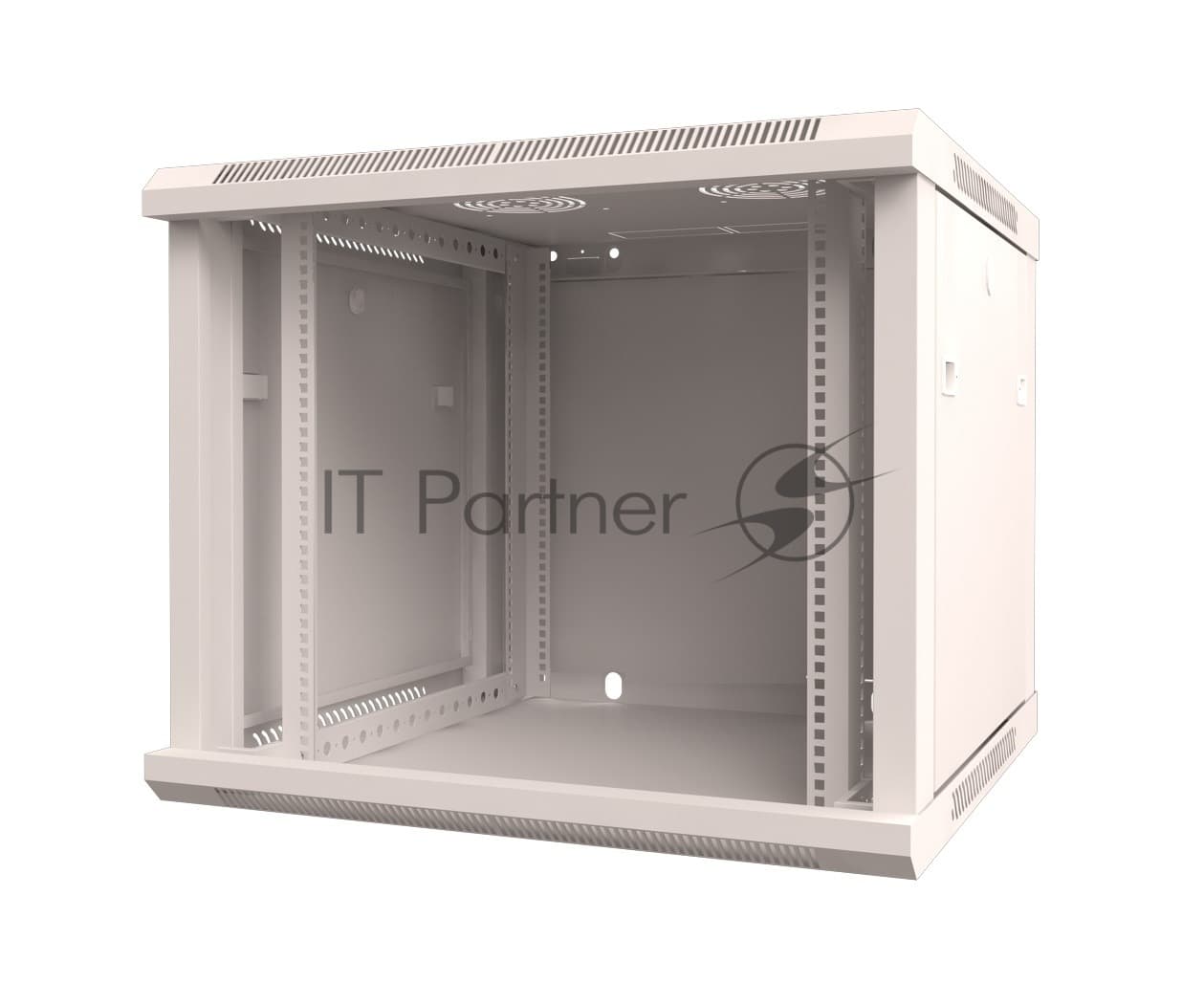 Настенный шкаф Rexant RAL 9005 19" 9U 600×450×501 (ШxГxВ), дверь стекло, металлическая задняя стенка, боковые съемные стенки