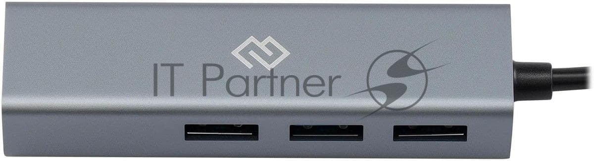 USB-концентратор Digma DHUB-LAN-4port, USB-C + USB-A, USB 3.0+USB 2.0, USB