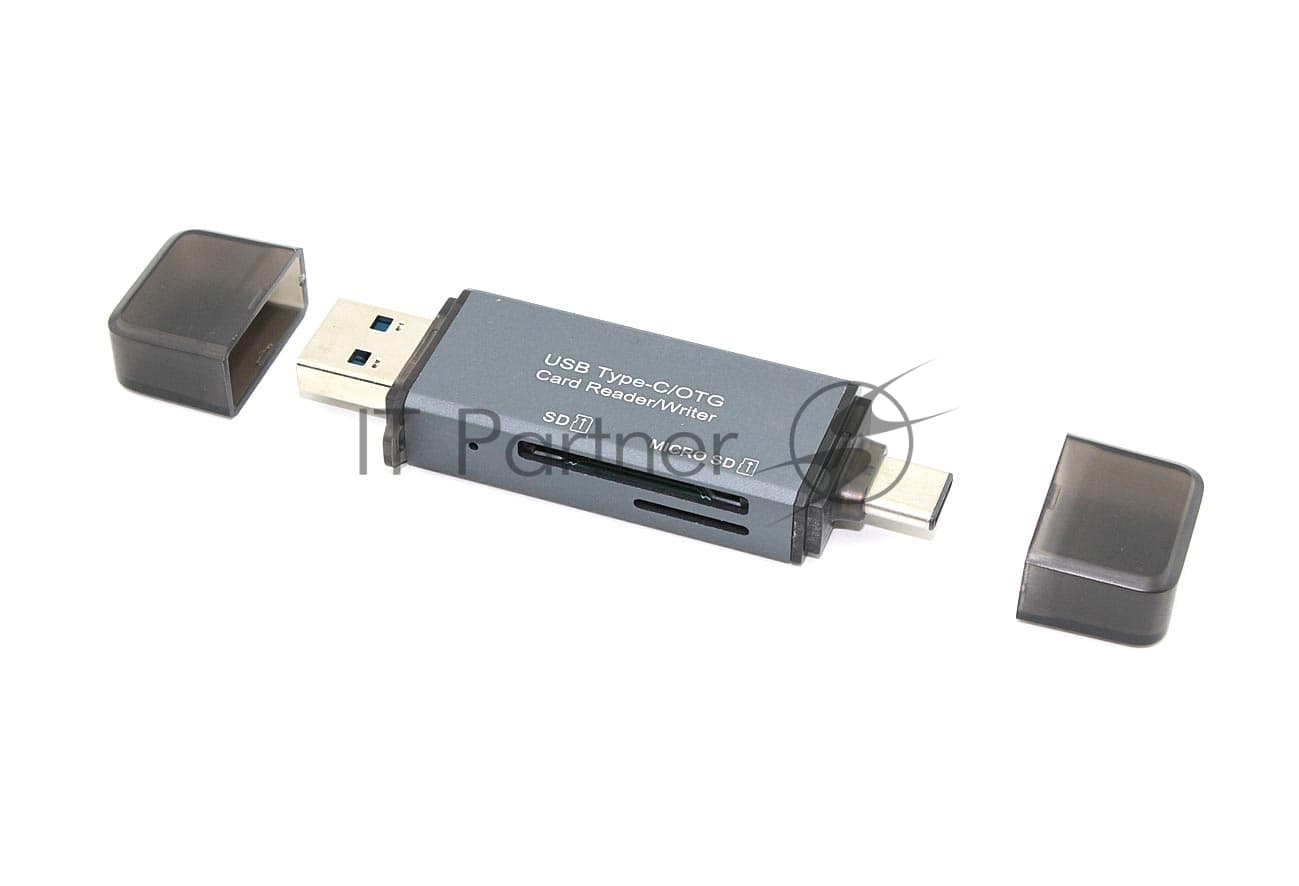 Картридер MicroSD/SD с разъемами USB и Type C