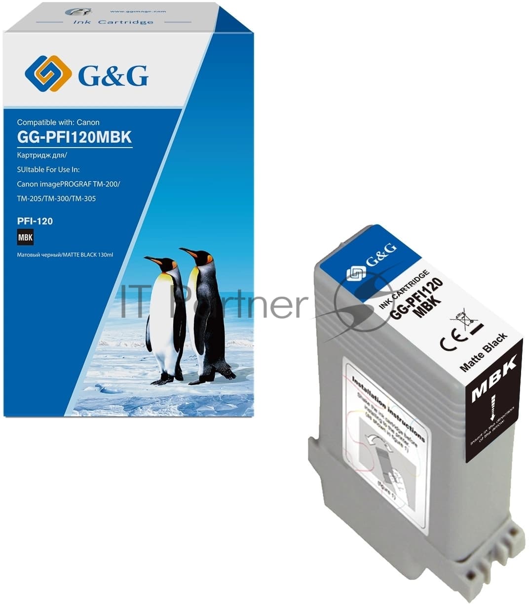 G&G GG-PFI120MBK Картридж струйный черный матовый 130мл для Canon imagePROGRAF