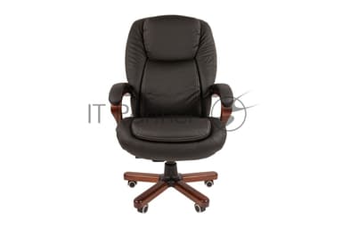 Кресло Chairman 408 черный, кожа, 120 кг, механизм качания