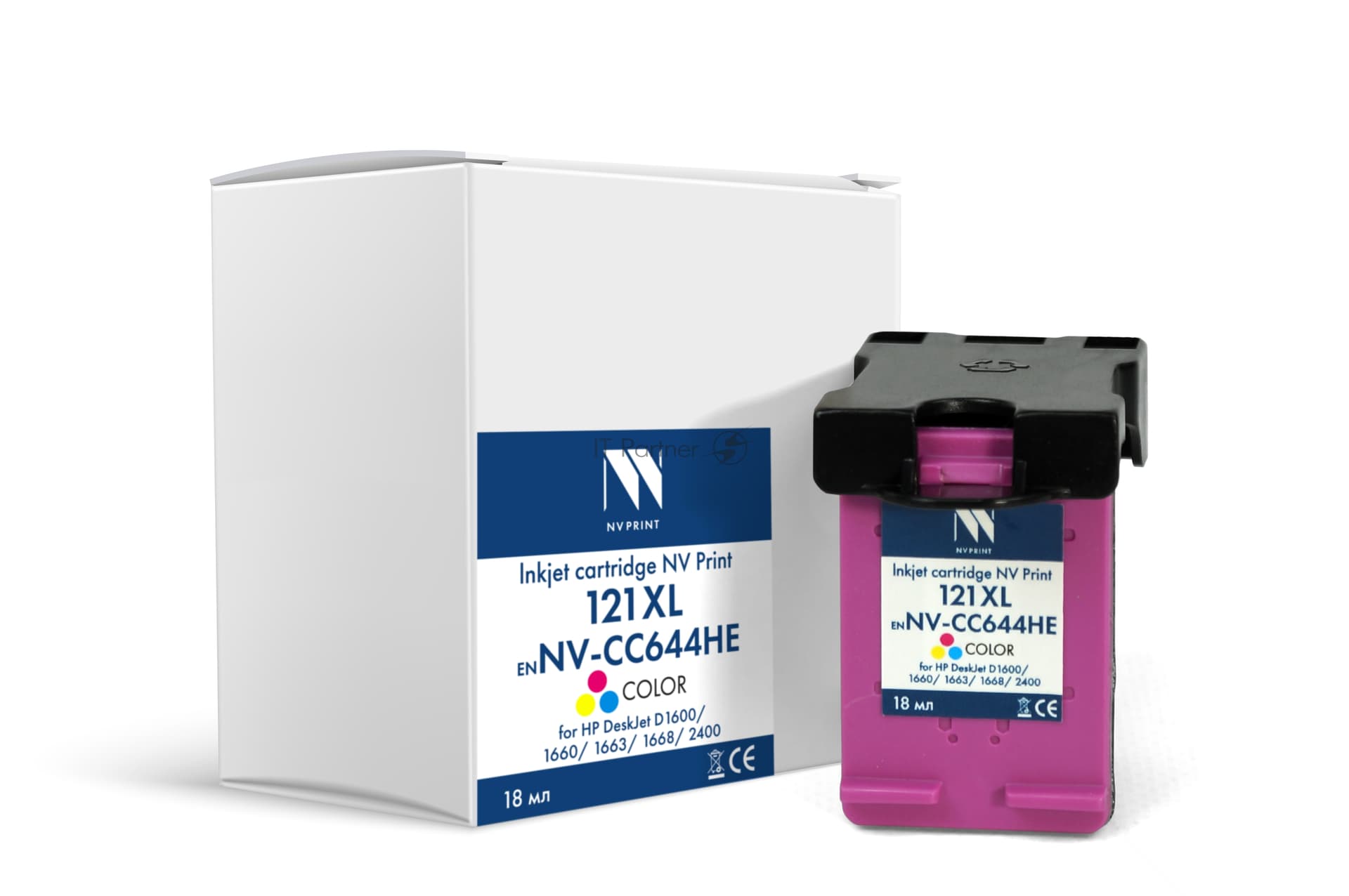 -/ Струйный картридж NVP 121XL (NV-CC644HE) Color для HP DeskJet D1600/D1663/D2500/D2563/D2663/D5563/F2423/F2486/F2493/F4213/F4275/F4280/F4283/F4583 (18 мл) совместимый