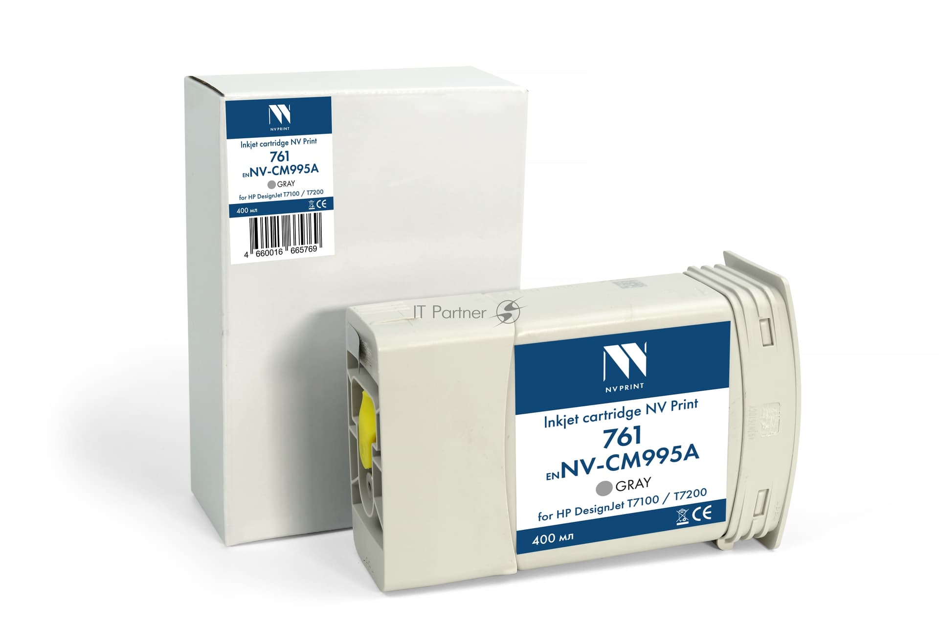 -/ Струйный картридж NVP 761 (NV-CM995A) Gray для HP DesignJet T7100 / T7200 (400 мл) совместимый