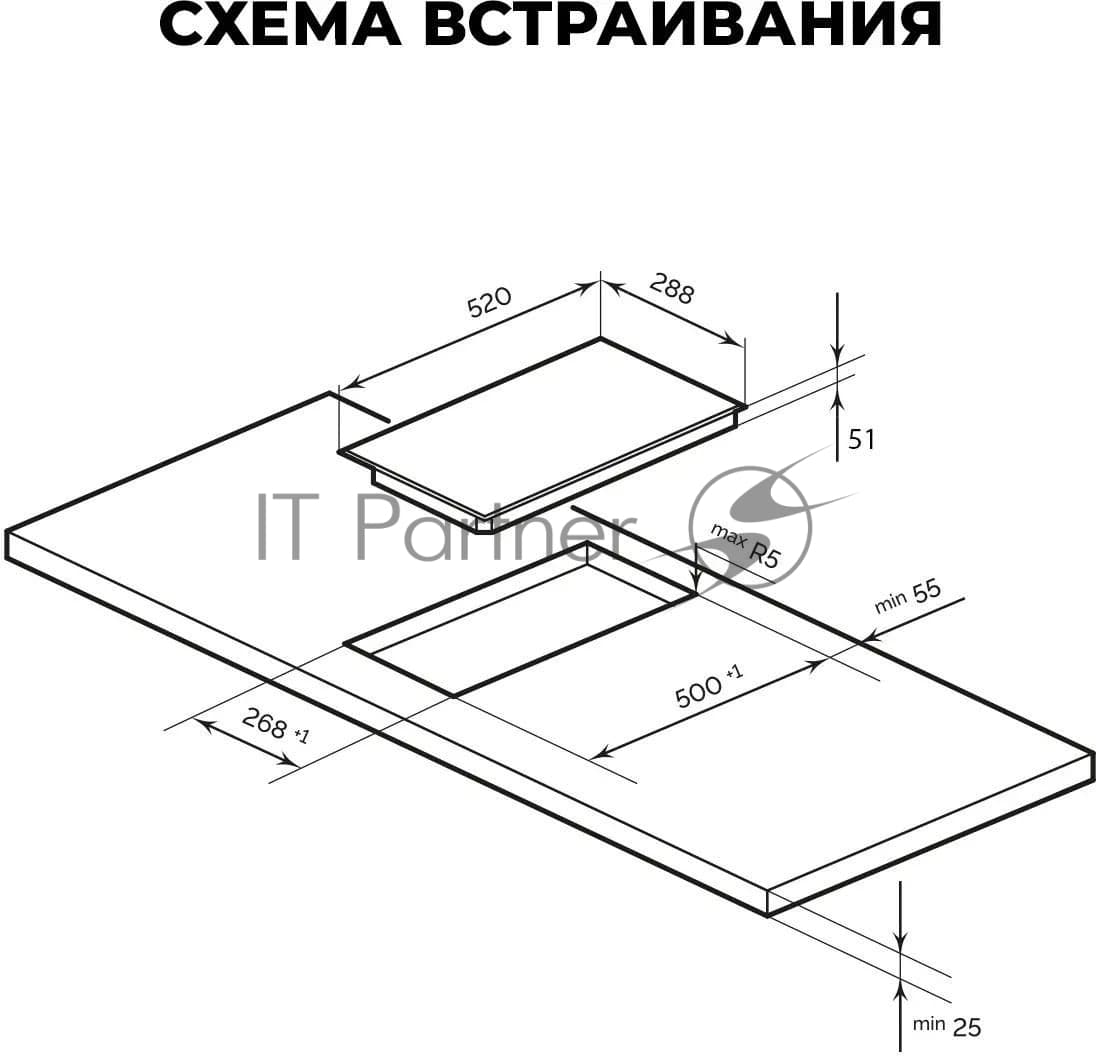 Варочная поверхность Lex EVH 320M BL черный
