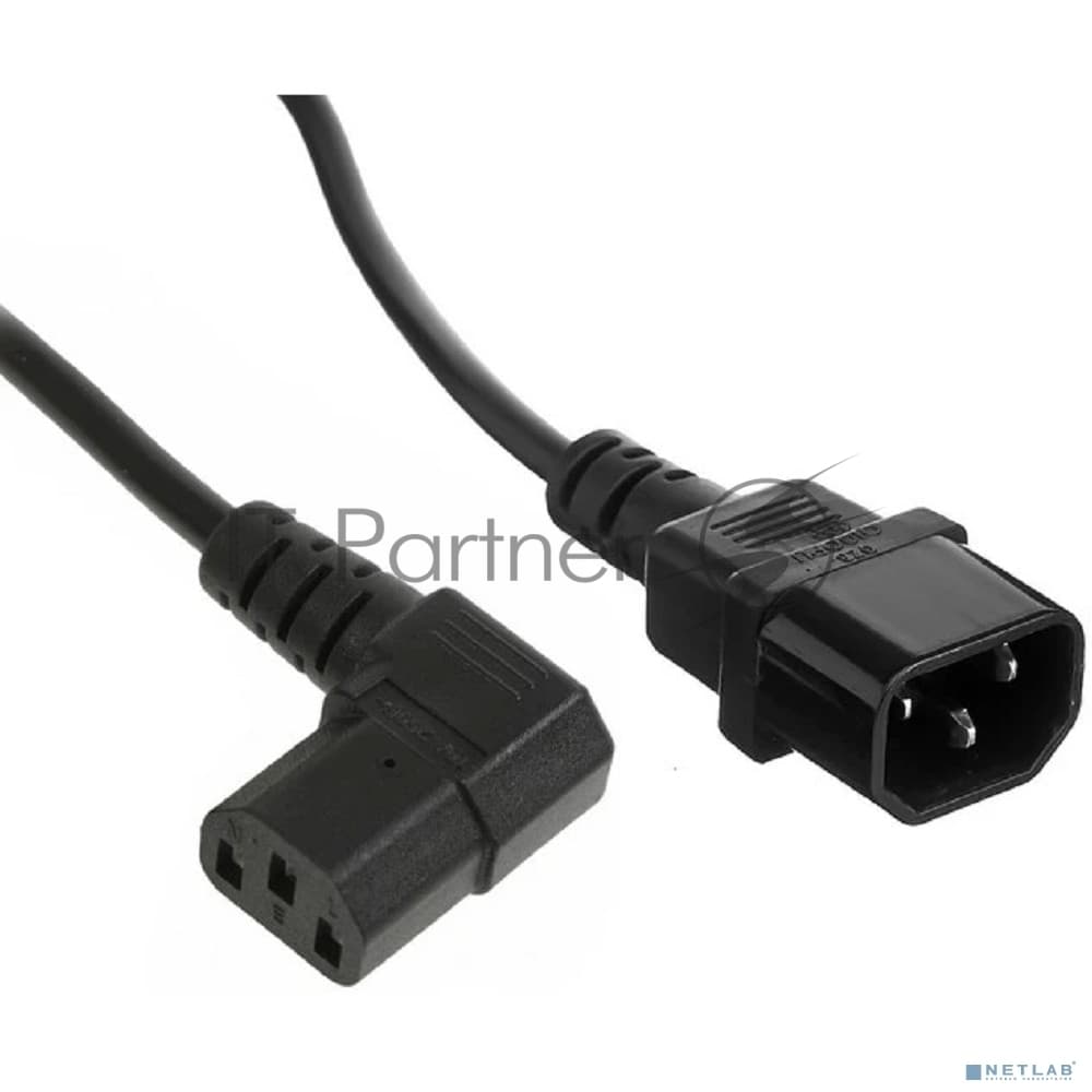 Кабель питания ExeGate Power EC-1P (C13 угловой->C14, VDE-250V-3*0.75мм2, медь, черный, 10A, 1м)