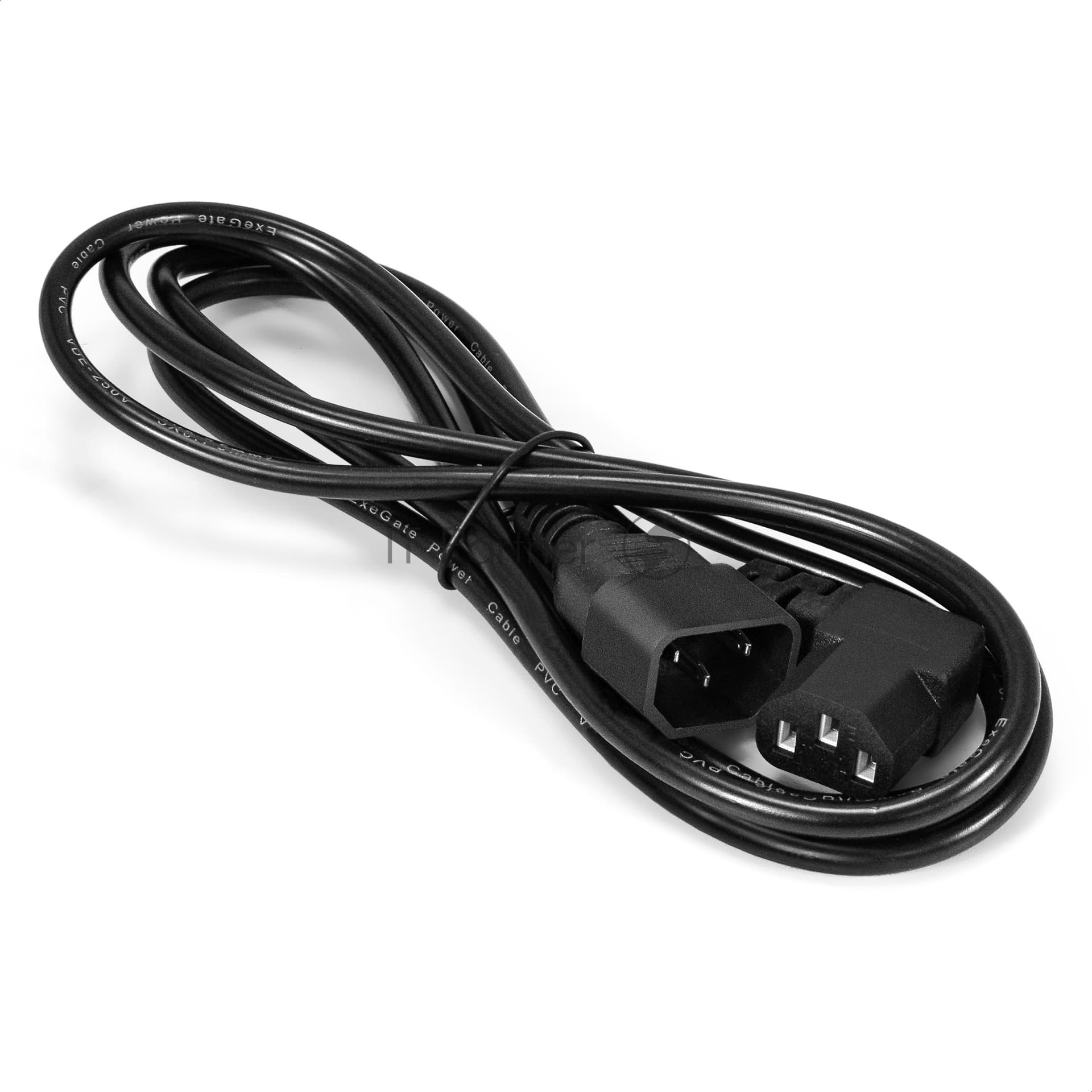 Кабель питания ExeGate Power EC-1,8P (C13 угловой->C14, VDE-250V-3*0.5мм2, медь, черный, 6A, 1.8м)