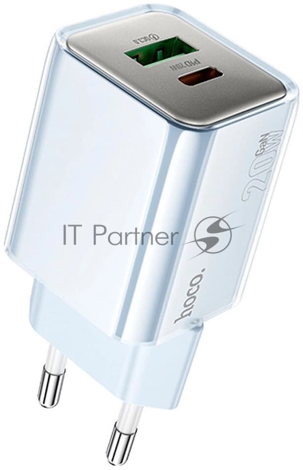 Сетевое зарядное устройство Hoco N46 Glorious 20W 3A (PD) синий