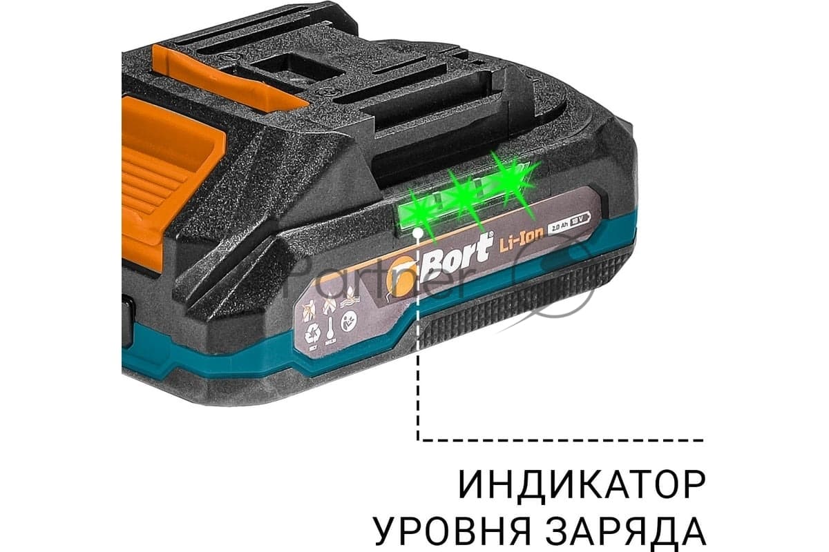 Дрель-шуруповерт Bort BAB-21S, 18 В, 2 Ач, 50 Нм, бесщеточный