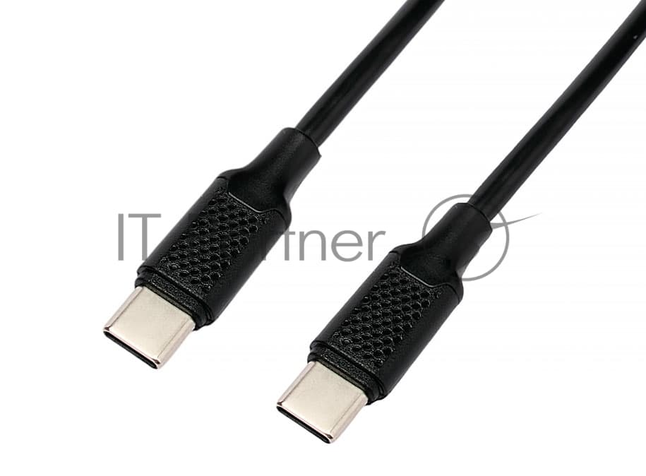 Кабель USB2.0 Cablexpert CC-USB2-CMCM-60-1M, Type-C/Type-C, 3A, 60Вт, PD/QC3.0, медь, 1м, черный, пакет