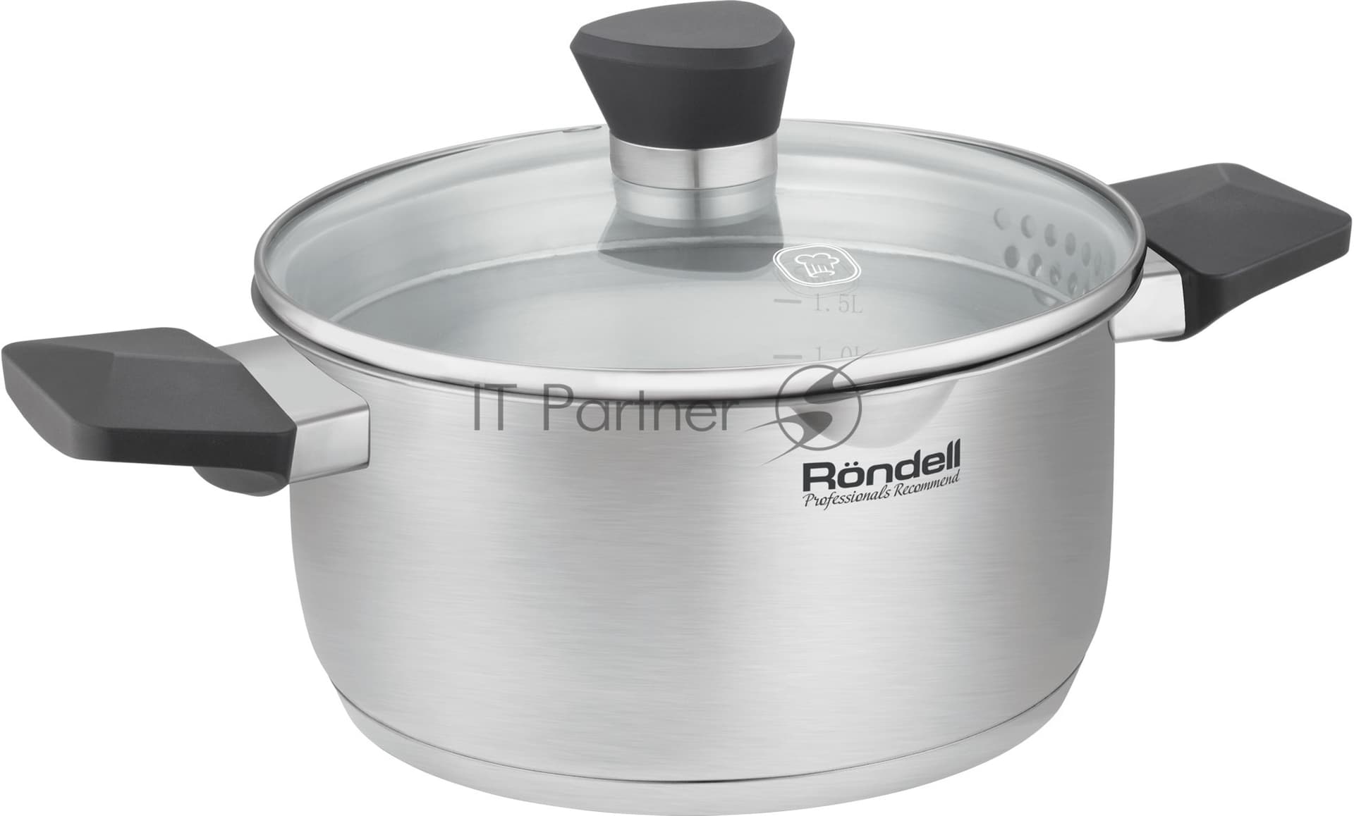 Кастрюля Rondell Strike Grey Ultra RDS-1949 4.8л. d=24см (с крышкой) стальной