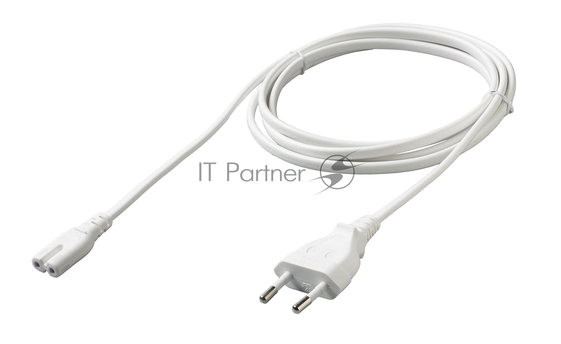 Кабель питания Cablexpert PC-184W-VDE-1.8М CEE 7/16-C7, 2x0.75мм2, 2.5А, VDE, 1.8м, белый, пакет
