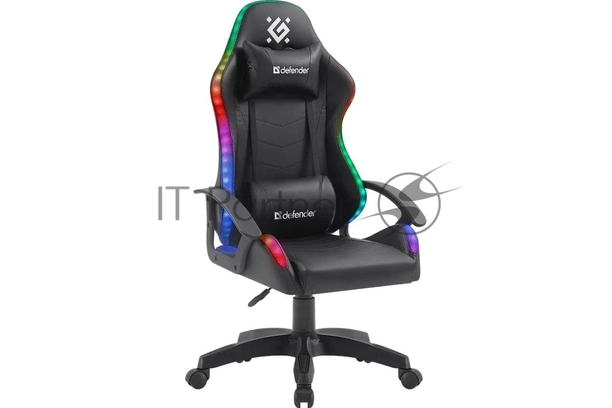 Кресло Defender Factor X RGB черный, экокожа, 120 кг