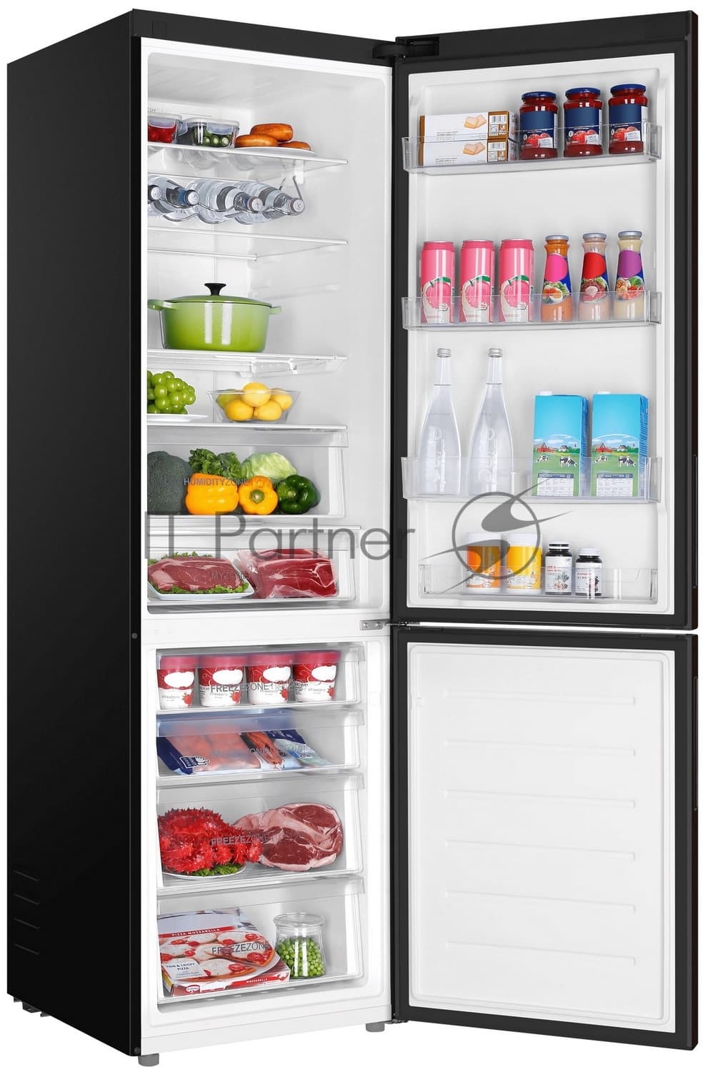 Холодильник Haier C4F740CDBGU1 графитовый двухкамерный 286/115л морозилка снизу, No Frost
