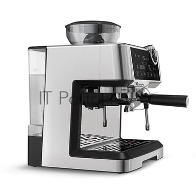 Кофеварка рожковая BQ CM5002 серебристый/черный, исп. кофе - зерновой/молотый, 2,8 л, 2400 Вт, 19 бар