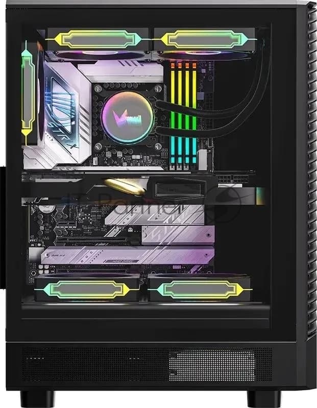 Корпус Formula Mana Geometry черный без БП ATX 4x120mm 1xUSB3.0 audio bott PSU