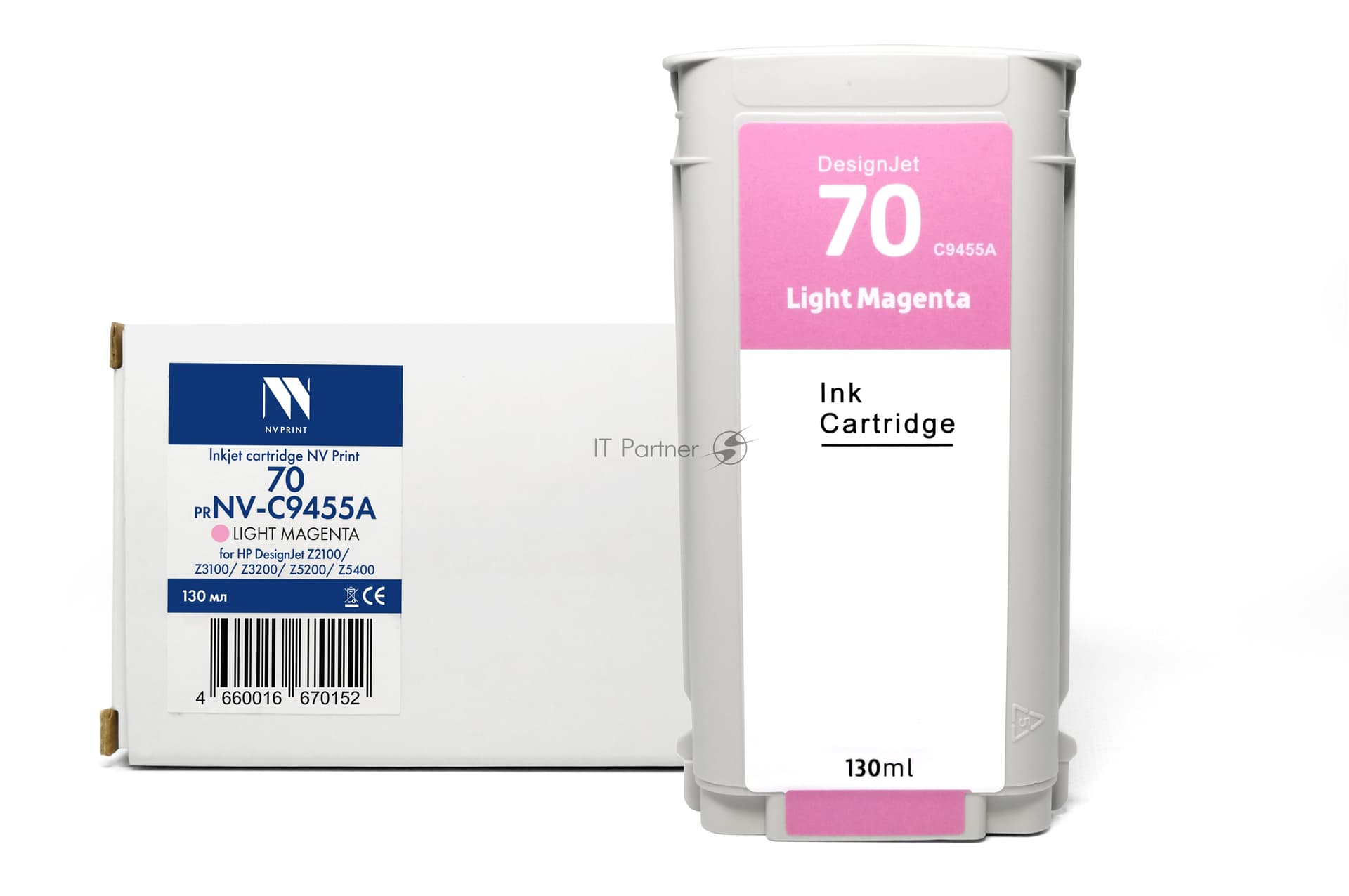-/ Струйный картридж NVP 70 (NV-C9455A) Light Magenta для HP DesignJet Z2100/Z3100/Z3200/Z5200/Z5400 (130 мл) совместимый