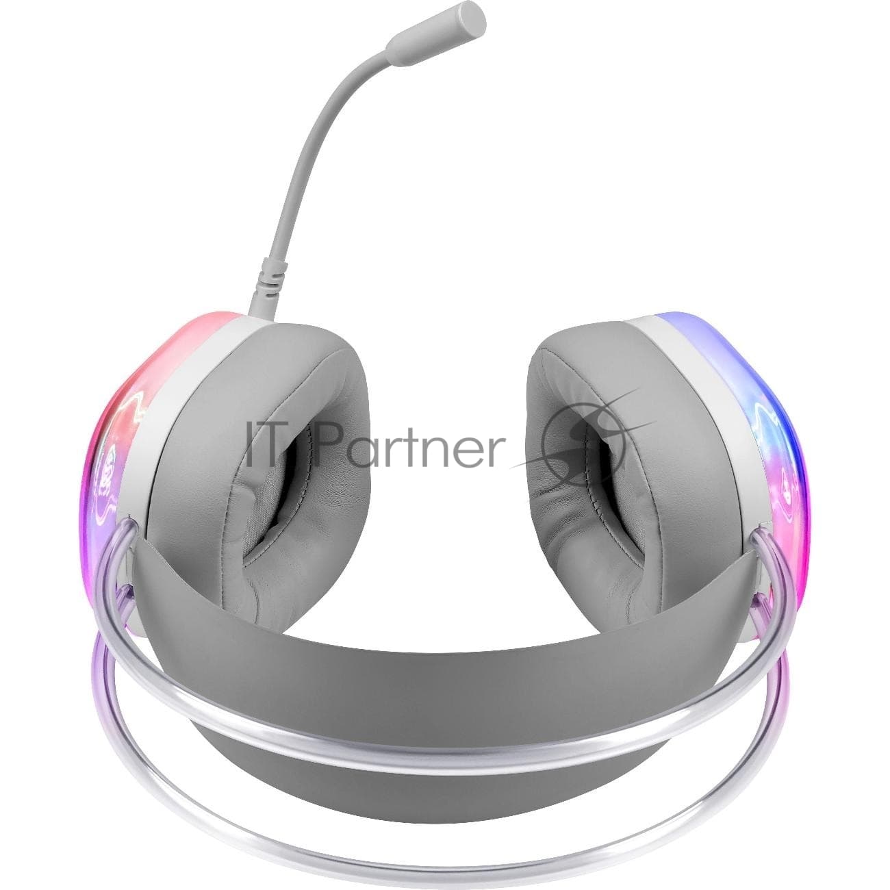 Гарнитура Defender Cyborg белый, проводная, USB, подсветка