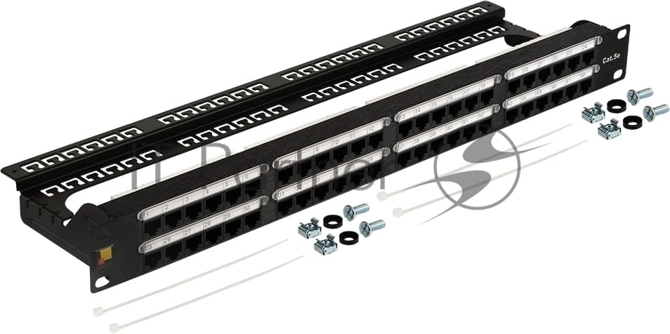 Патч-панель Lanmaster LAN-PPC48U5E 19" 2U 48xRJ45 кат.5E UTP