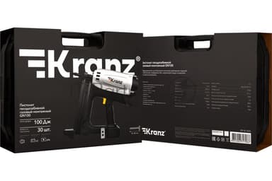 Пистолет гвоздезабивной газовый монтажный Kranz GN100, 100Дж, длина гвоздей 15-40мм, диаметр 2,7-3мм