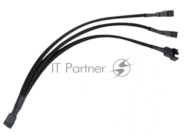 Кабель-разветвитель питания FAN Cablexpert CC-FAN-1F3M-27CM, 4pin(f)/3x4pin(m), PWM(ШИМ), медь, 27см, черный, пакет