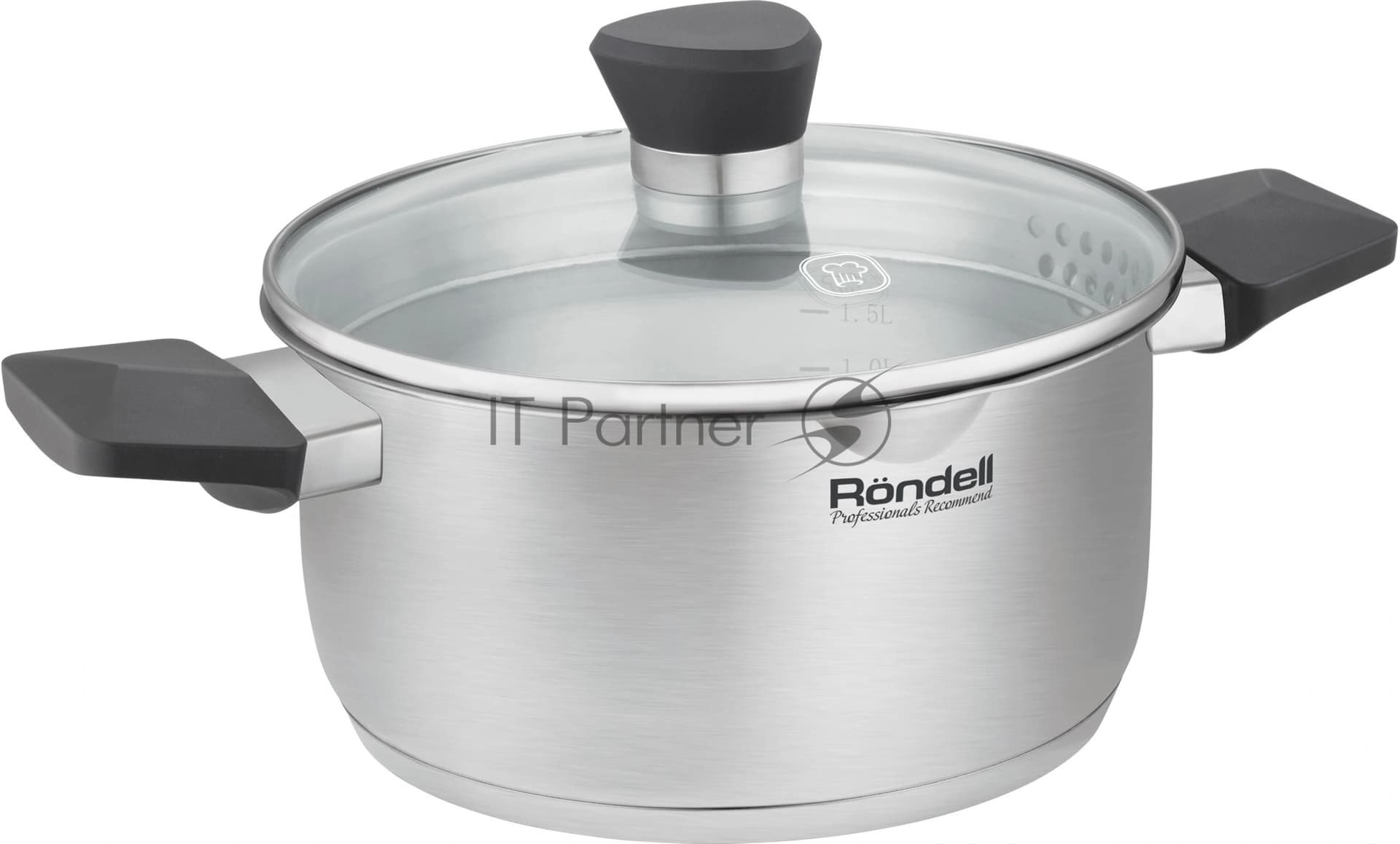 Кастрюля Rondell Strike Grey Ultra RDS-1948 2.8л. d=20см (с крышкой) стальной