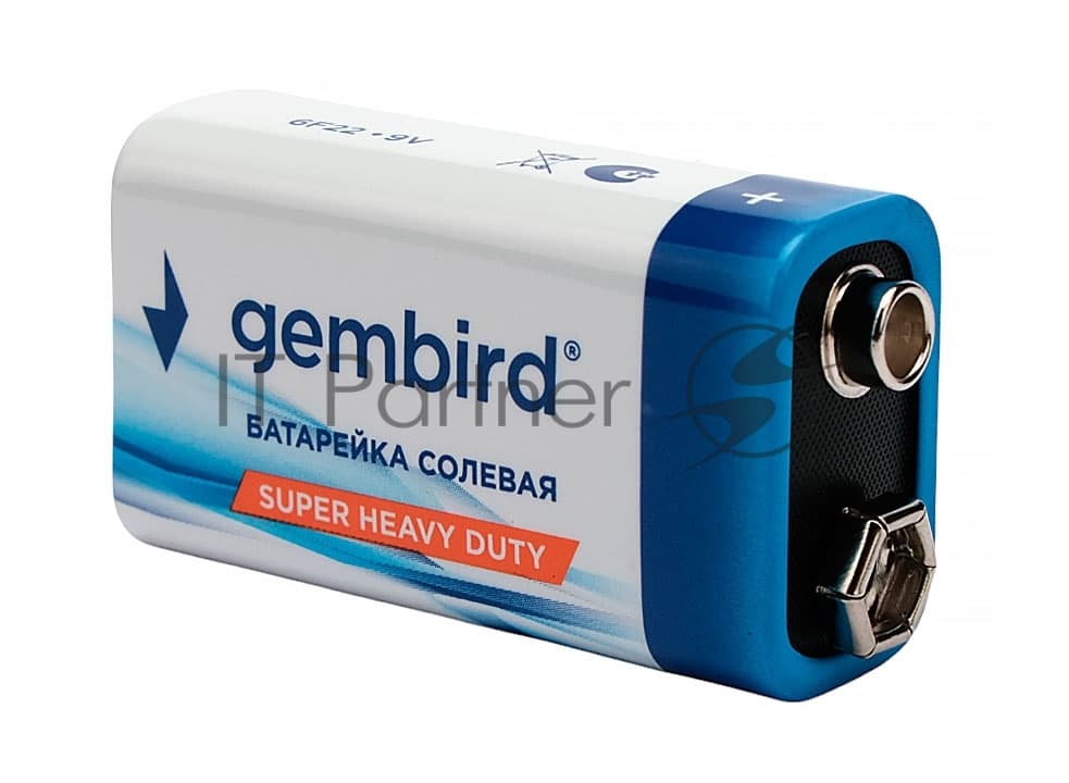 Батарейка солевая Gembird Gb-6F22-1F, тип Крона(6F22), 1шт, пленка, 9 В