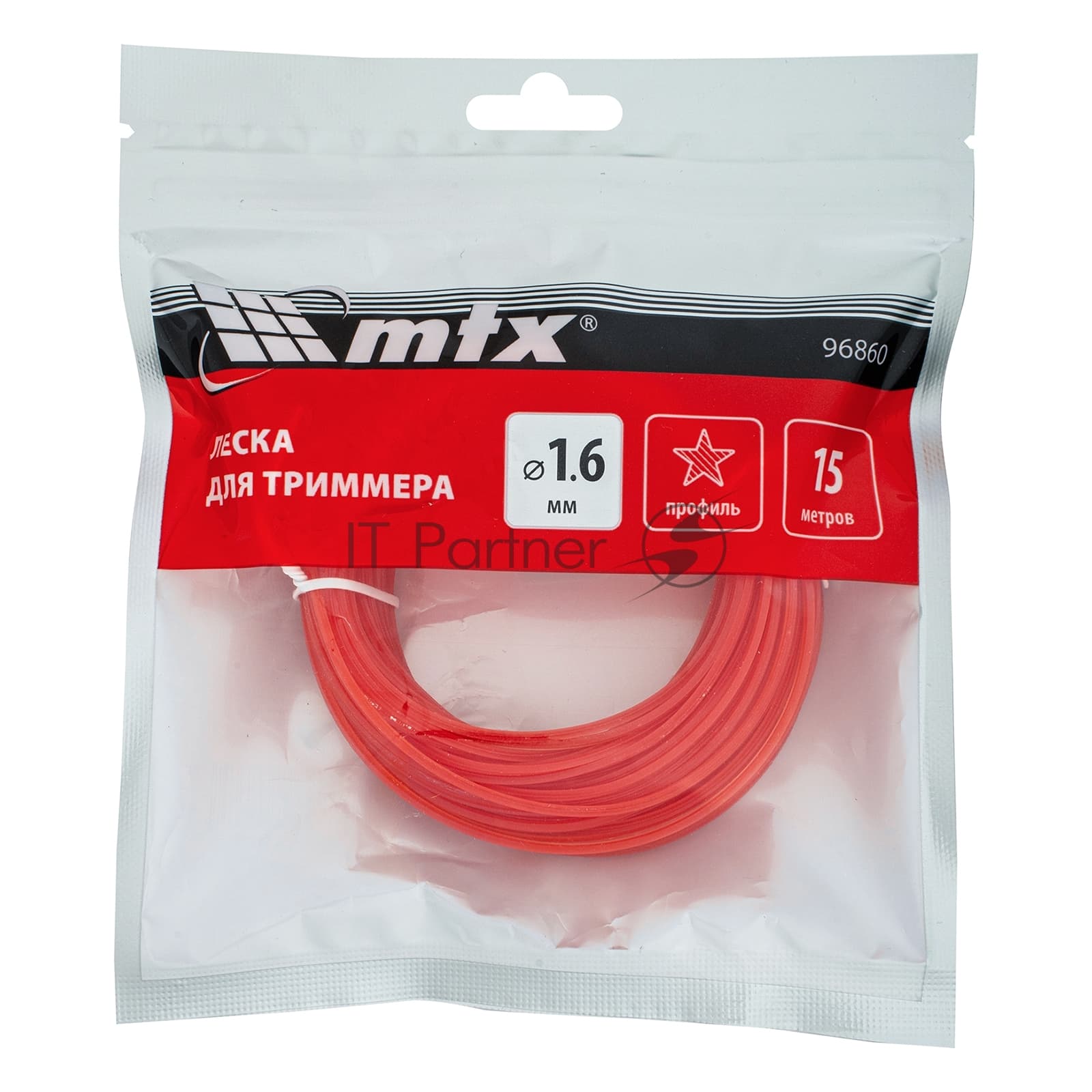 Леска для триммера MTX звезда 1,6 мм х 15 м