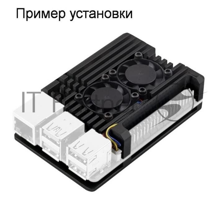 RA787 Корпус ACD Metal Aluminum Case with Four-line Double Fans for Raspberry Pi 5